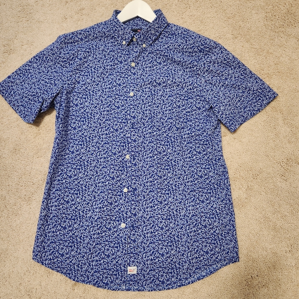 Men's Vineyard Vines Slim Fit Murray Short Sleeve Button Down sz M